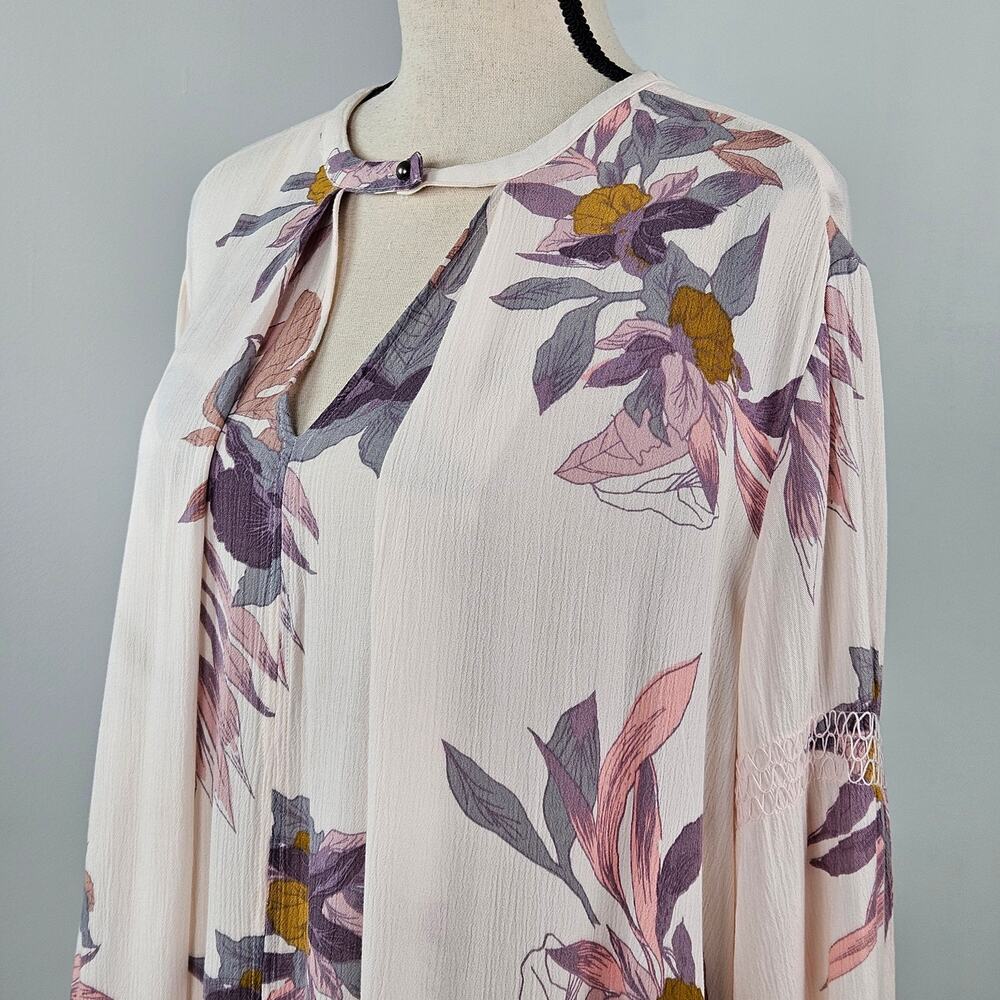 Free‎ People Tunic Boho Mini Dress Floral Print | Women's Small | MINOR FLAW - Picture 4 of 16